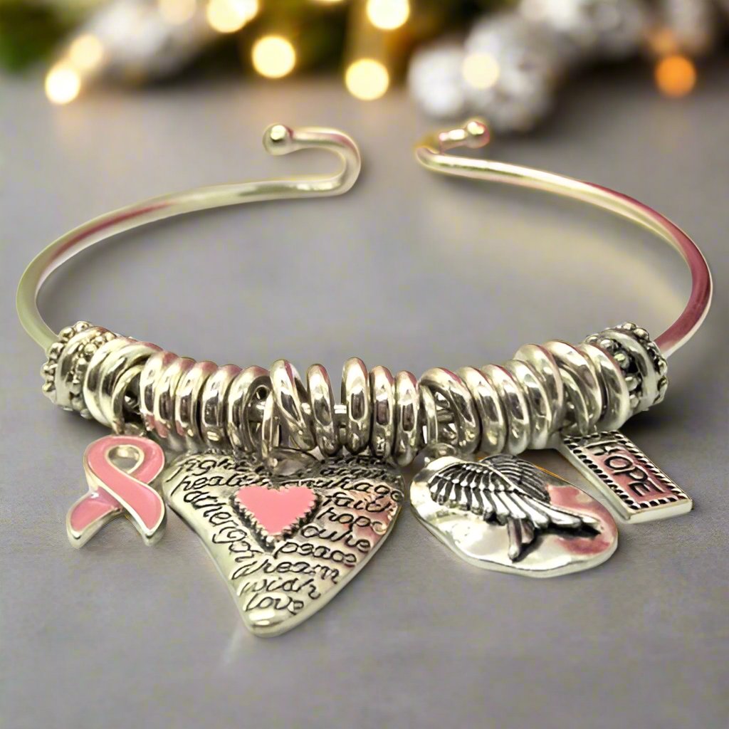 Charming Pink Ribbon Bracelet