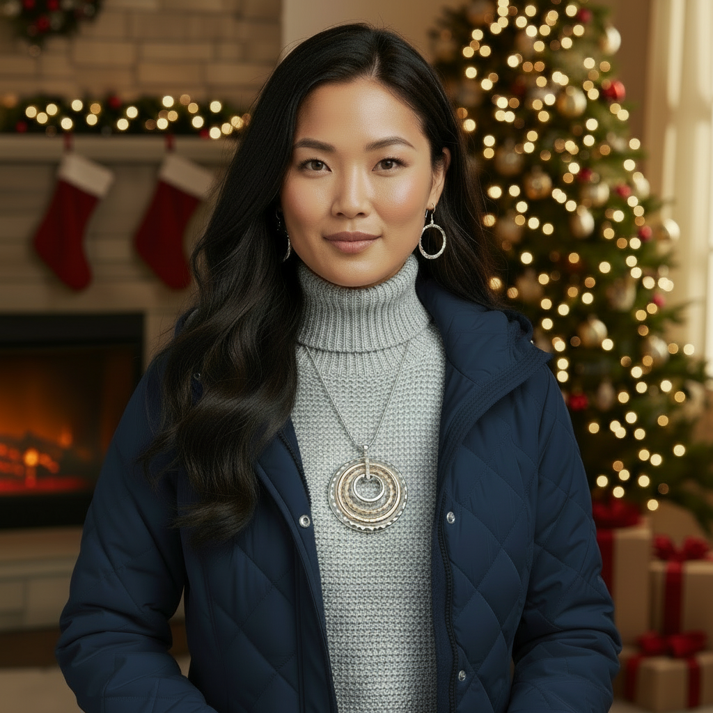 Fantastic Hammered Circles Necklace Set