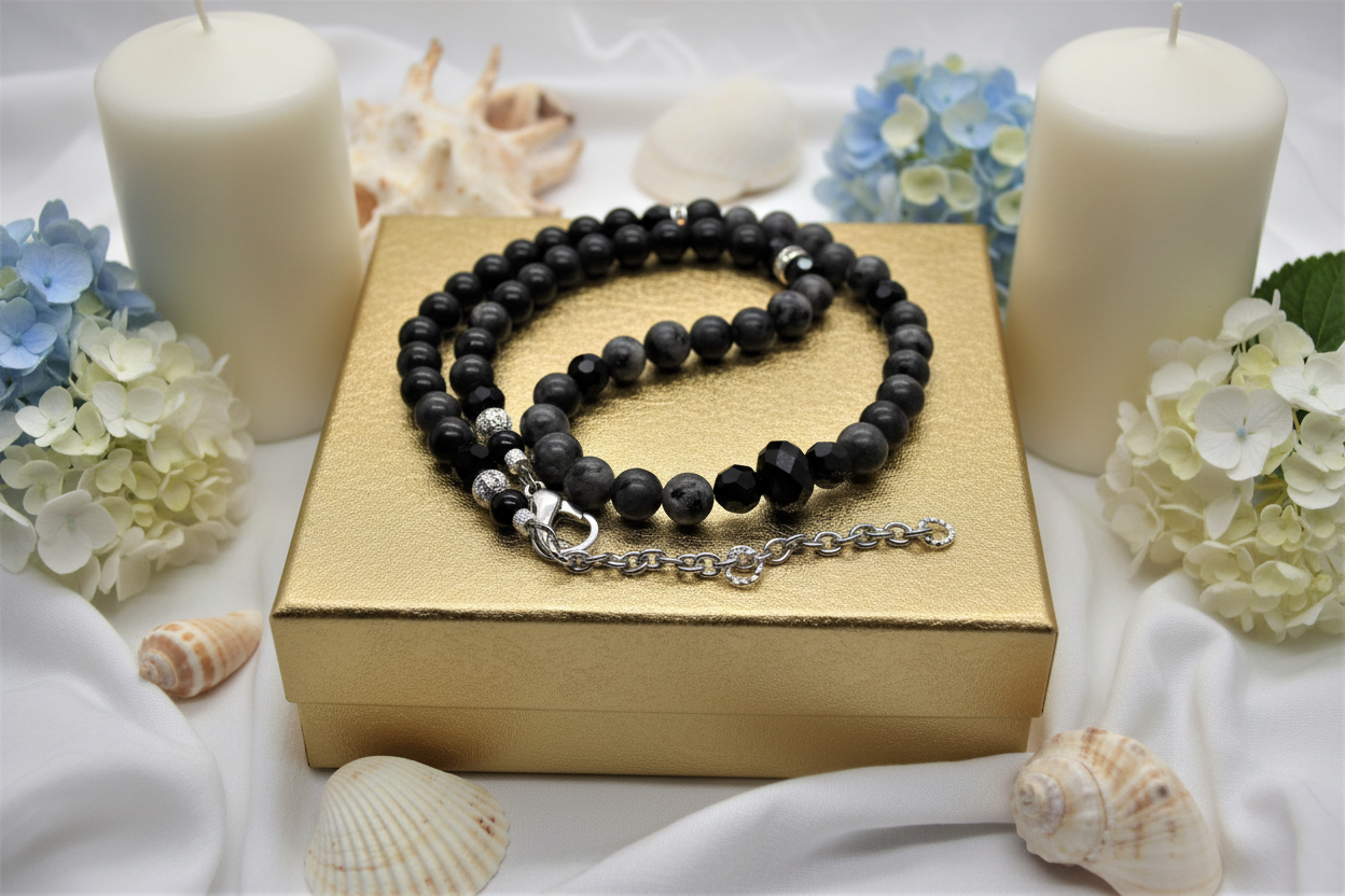 Midnight Cascade Labradorite Necklace- handcrafted by Artistry Jewelry