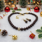 Beautiful One-of-a-Kind, Mocha Crystals and Pearl Necklace Set with CZ ball-handcrafted by Artistry Jewelry