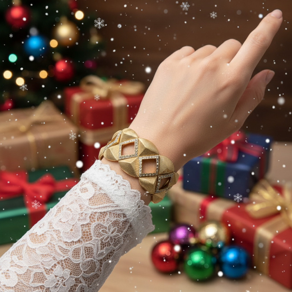 Golden Rhinestone Bracelet