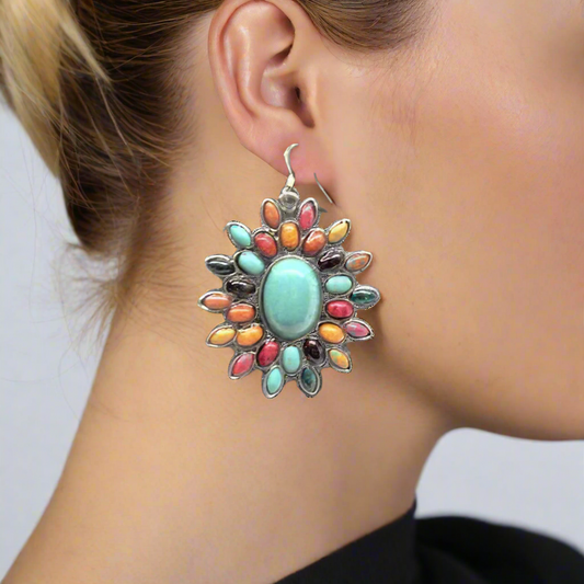 Perfect Sunburst Multi Colored Earrings