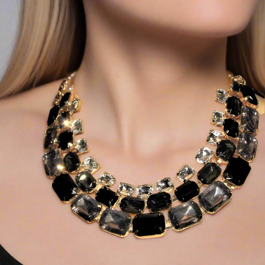 Exquisite Black Diamond and Gold Necklace