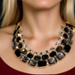 Exquisite Black Diamond and Gold Necklace