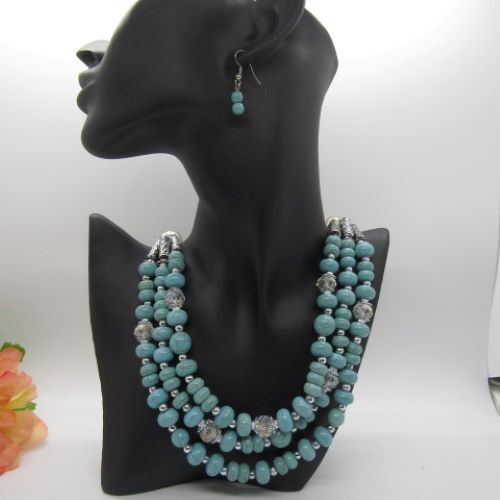 Gorgeous Turquoise and Silver Necklace Set