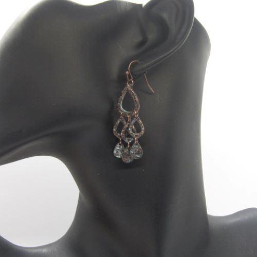 Lovely Patina and Rose Gold Earrings