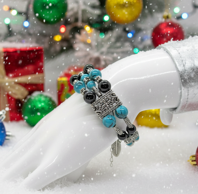 Gorgeous Black and Turquoise Bracelet