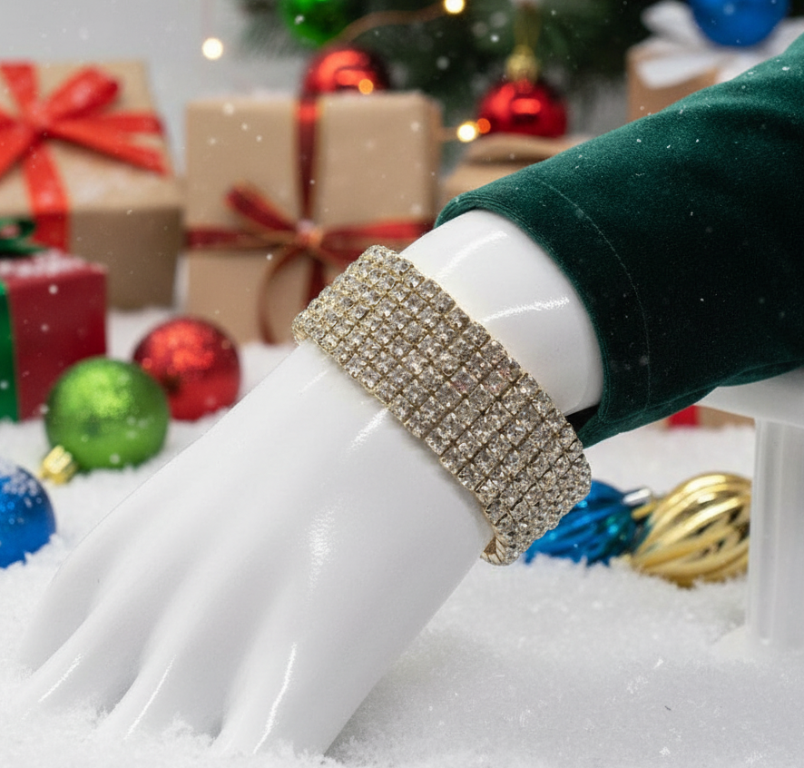 Stunning Gold Rhinestone Bracelet