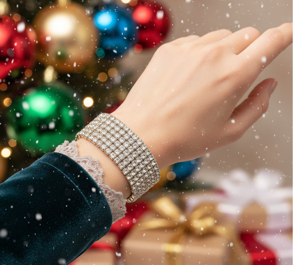 Stunning Gold Rhinestone Bracelet