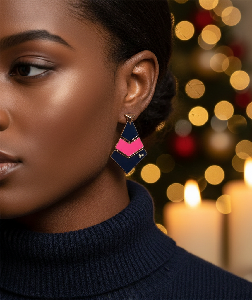 Fantastic Blue and Pink Earrings