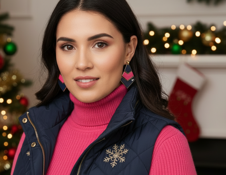 Fantastic Blue and Pink Earrings