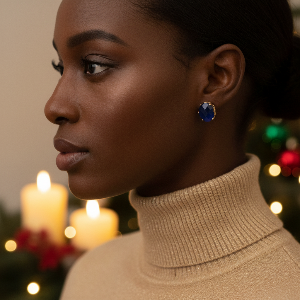 Stunning Navy Blue Studs