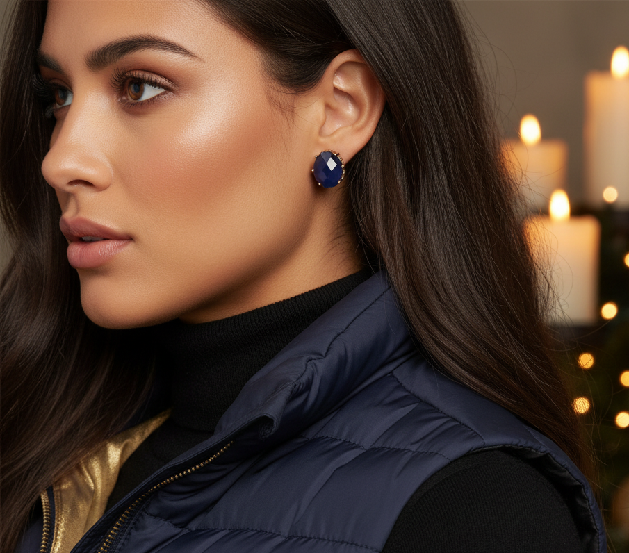 Stunning Navy Blue Studs