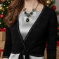 Breath Taking Black and Silver Flower Necklace Set