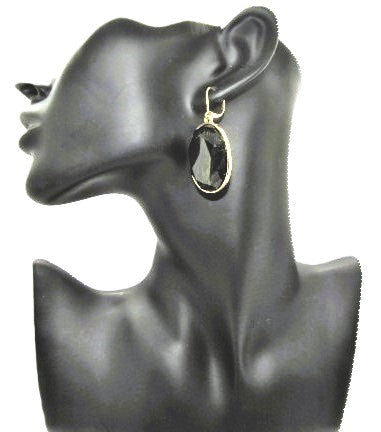 Faceted Oval Stone Earrings