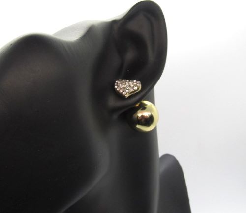 Lovely Gold Heart Double Sided Earrings