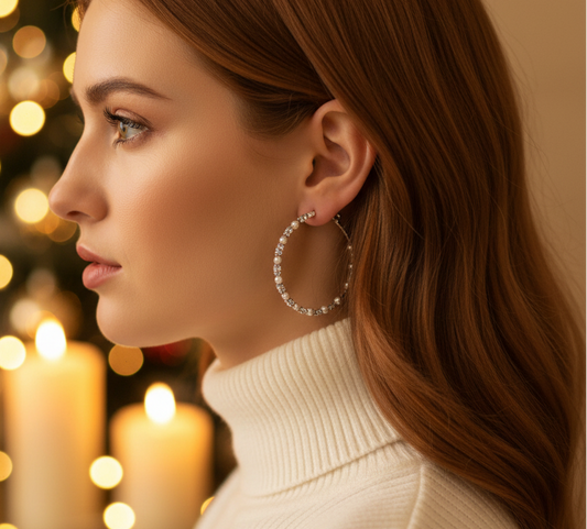 Beautiful Rhinestone and Mini Pearl Earrings