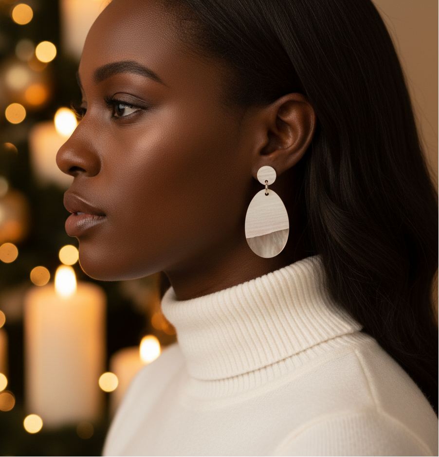 Marvelous Marble Finish Earrings