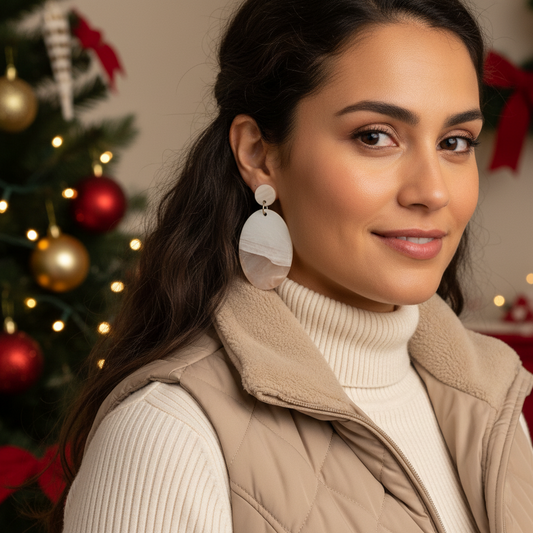 Marvelous Marble Finish Earrings