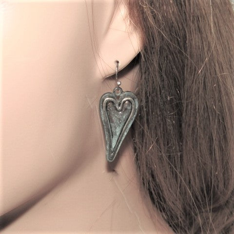 Precious Patina Heart Earrings
