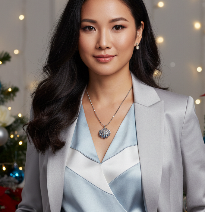 Beautiful Rhinestone Shell Necklace