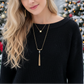 Metal Tassel Drop Necklace Set