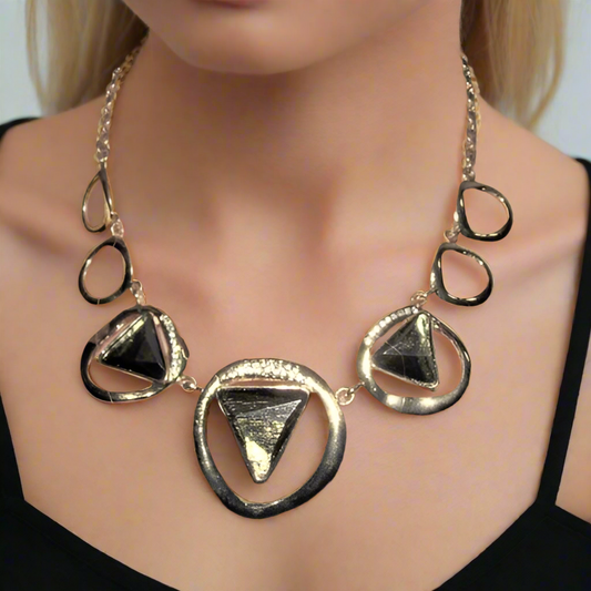 Rings and Triangles Necklace Set