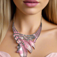 Rhinestones and Leaves Necklace Set