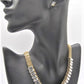 Lovely Rhinestones and Gold Necklace Set