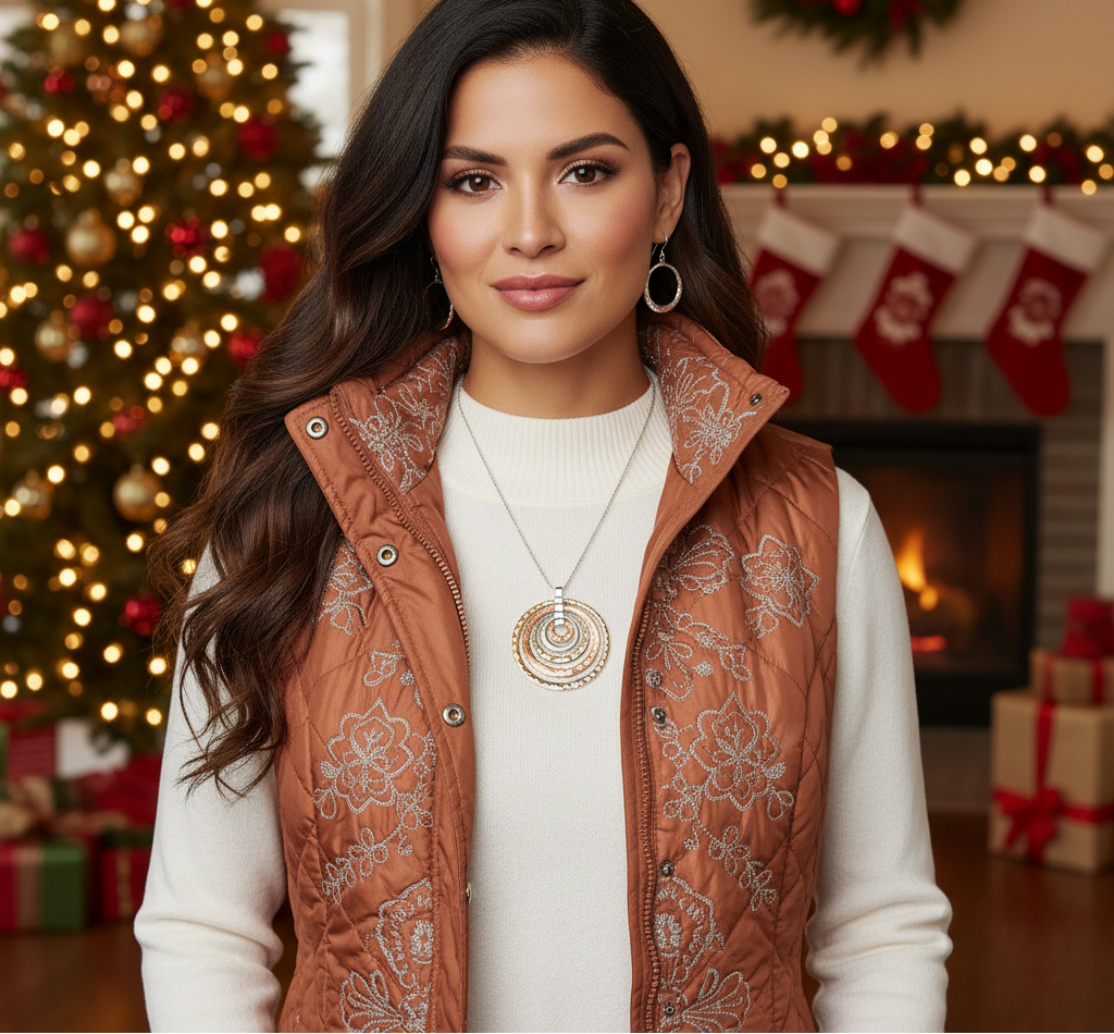 Fantastic Hammered Circles Necklace Set