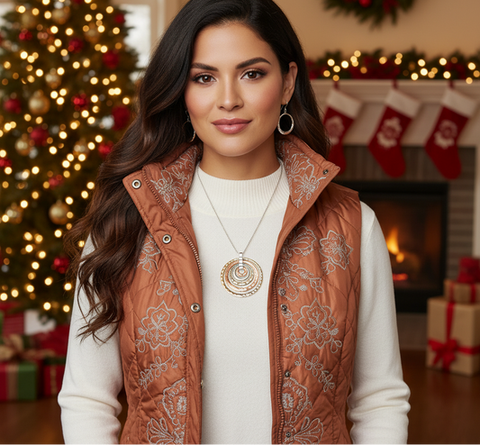 Fantastic Hammered Circles Necklace Set