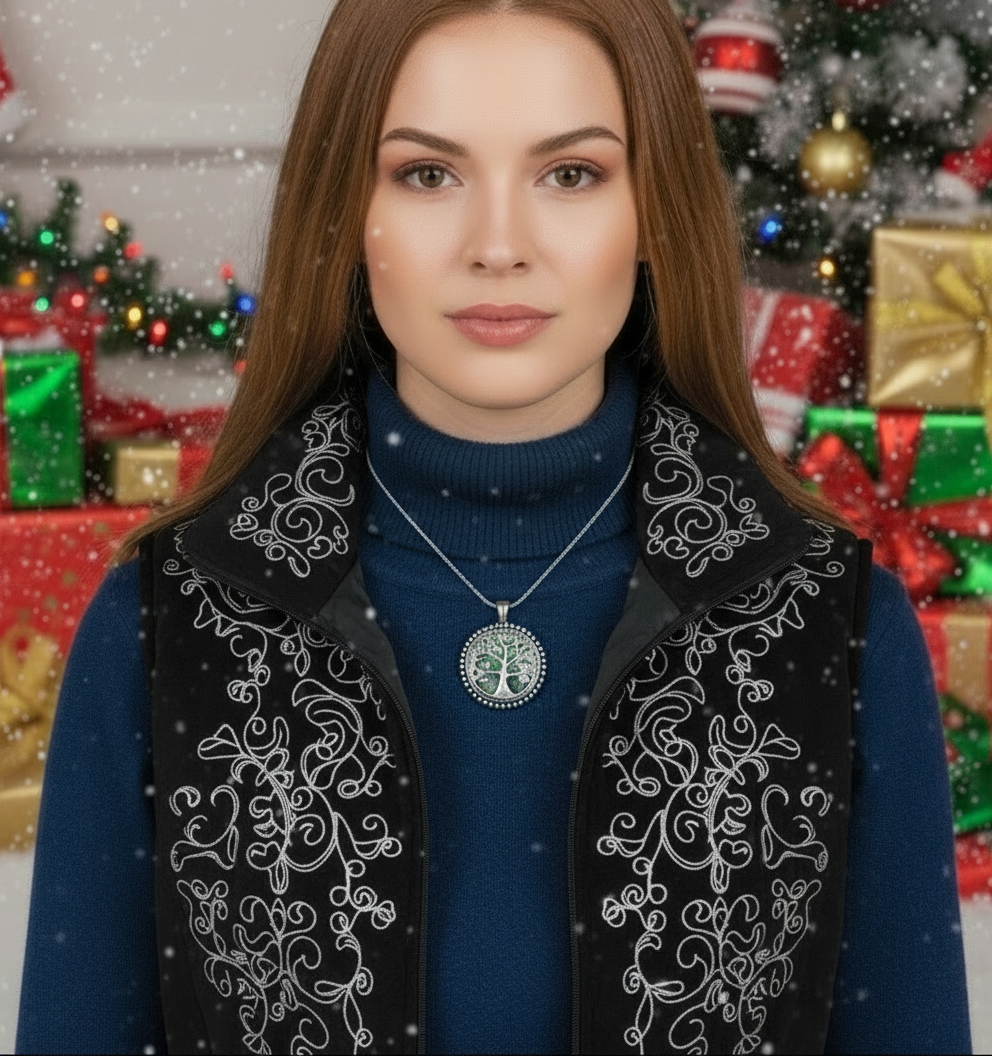 Marvelous Abalone Tree of Life Pendant Necklace