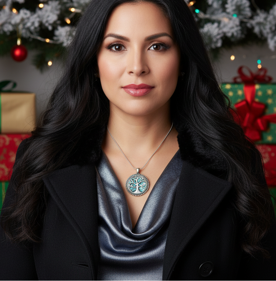 Marvelous Abalone Tree of Life Pendant Necklace