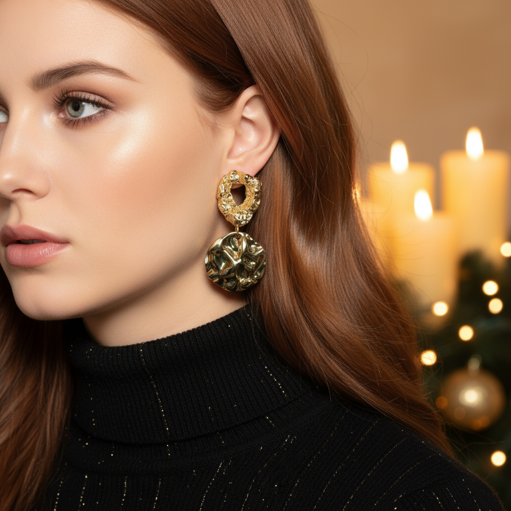Stunning Gold Exaggerated Drop Earrings-by Artistry Jewelry