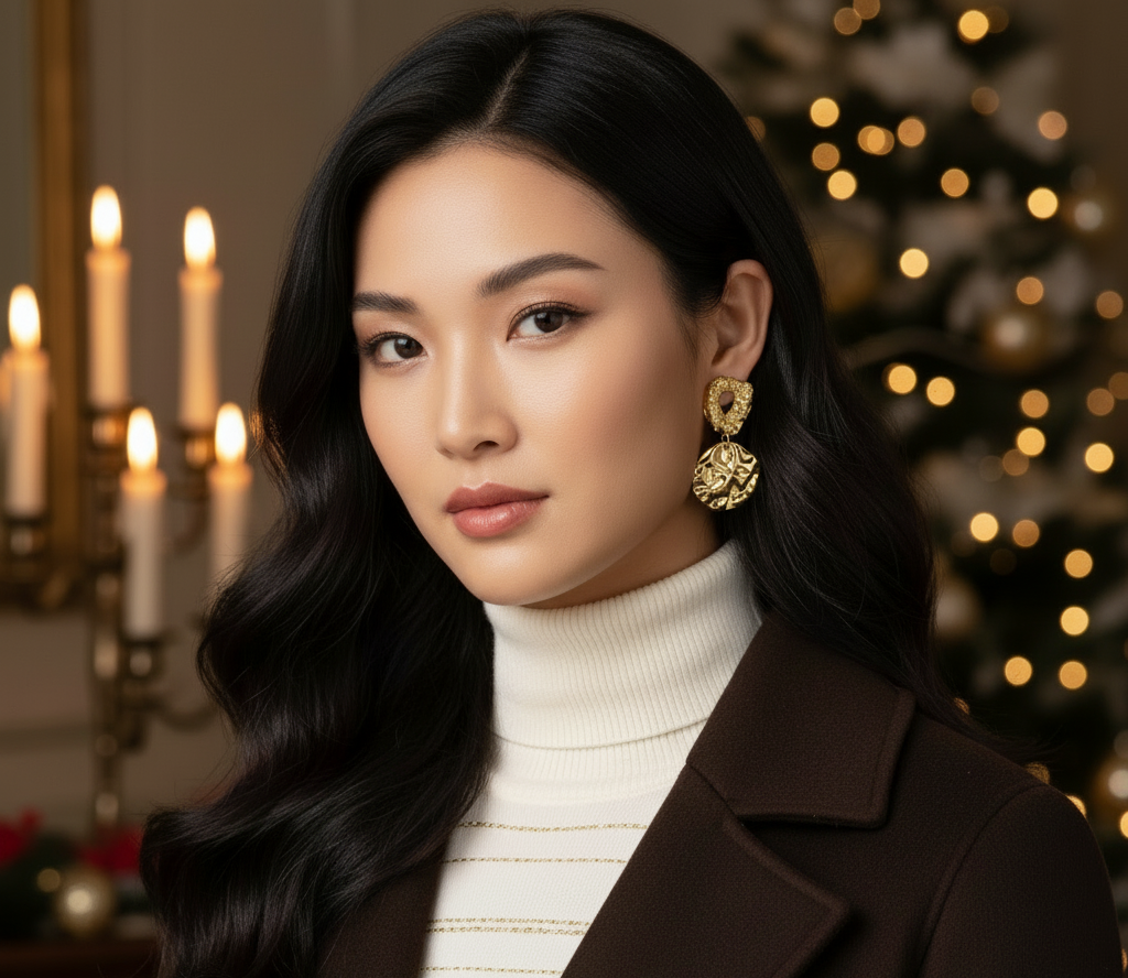 Stunning Gold Exaggerated Drop Earrings-by Artistry Jewelry