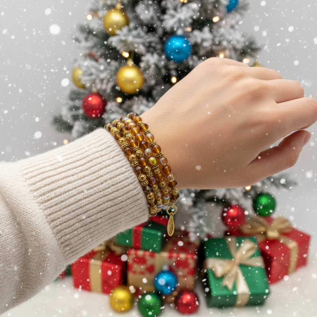 Lovely Browns, Blues, Oranges, and Gold Colors, Beaded Bracelet, One-of-a-Kind - crafted by Artistry Jewelry