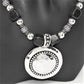Stunning Silver & Black Pendant, Blackstone cubes and Czech Crystals, Beaded Necklace Set-crafted by Artistry Jewelry