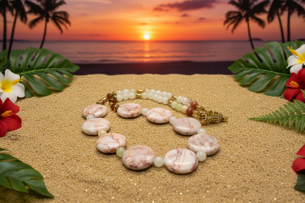 Gorgeous Natural Red Adventurine, Redline Marble and Italian Onyx, Semi-precious, One-of-a-Kind Beaded Necklace A-handcrafted by Artistry Jewelry