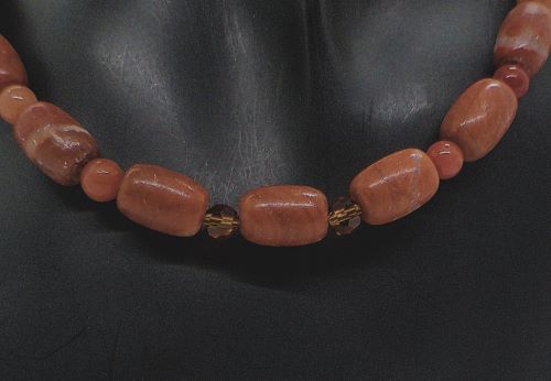 Gorgeous Burnt Red Adventurine and Italian Onyx, Semi-precious Necklace B-handcrafted by Artistry Jewelry