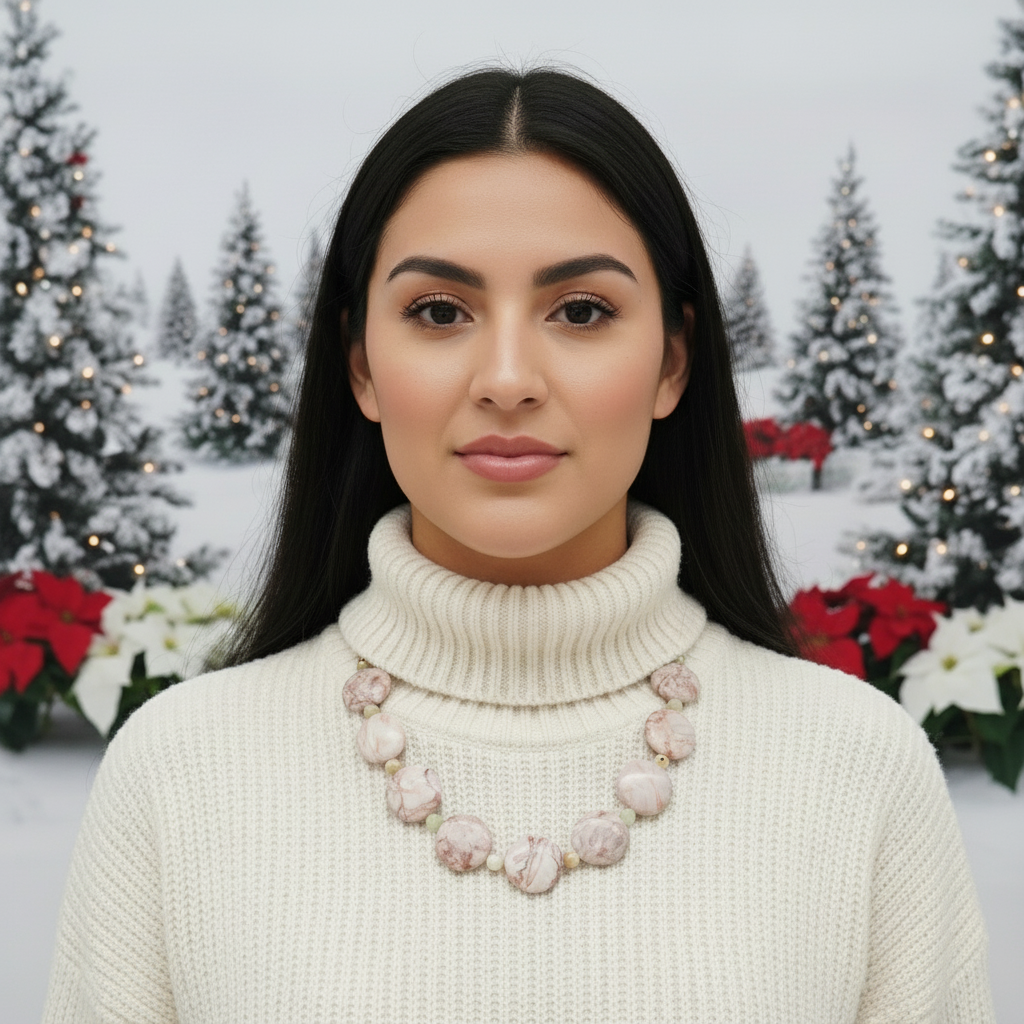 Gorgeous Natural Red Adventurine, Redline Marble and Italian Onyx, Semi-precious, One-of-a-Kind Beaded Necklace A-handcrafted by Artistry Jewelry