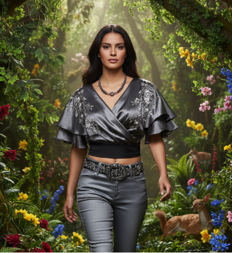 Gorgeous Natural Red Sesame, Black Lace Marble, and Crystal, semi-precious, One-of-a-Kind, Beaded Necklace-handcrafted by Artistry Jewelry