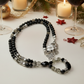 Stunning Black Onyx, Black Diamond Crystals, and Black Pearl beads, Beaded Necklace A, One-of-a-Kind, handcrafted by Artistry Jewelry