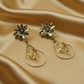 Beautiful Golden Shadow, Cosmic Crystal, One-of-a-Kind, Drop Earrings-handcrafted by Artistry Jewelry