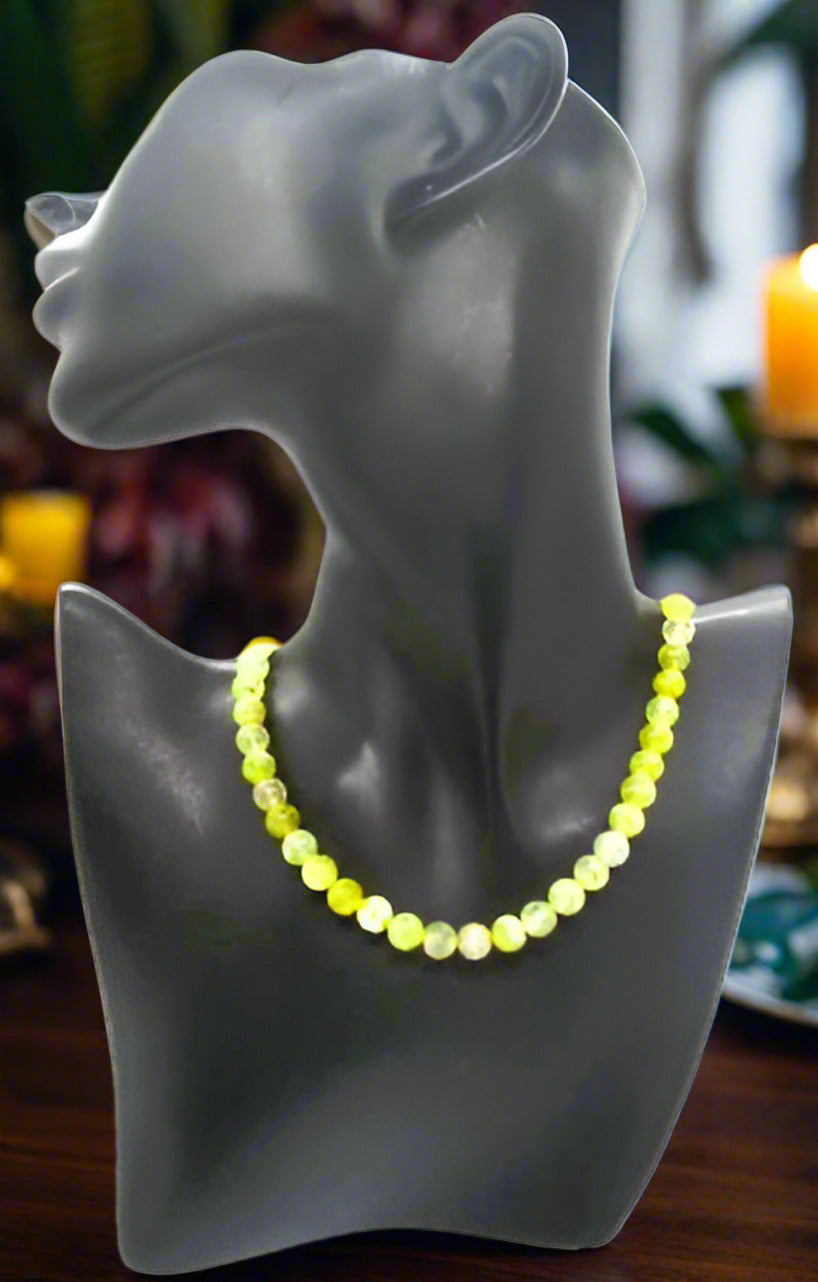 Fabulous Yellow Fire Agates and Cubic Zirconia Semi-precious, One-of-a-Kind, Beaded Necklace - handcrafted by Artistry Jewelry