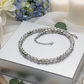 Beautiful Snow Cracked Crystal Beads and SP Hematite, Beaded Necklace Set-crafted by Artistry Jewelry