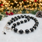 Flaunting Silver Hematite and Black Satin Pearl Beaded Necklace - handcrafted by Artistry Jewelry