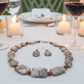 Exciting Natural Red Spot Stone and Red Aventurine Semi-precious, One-of-a-Kind Necklace Set- handcrafted by Artistry Jewelry