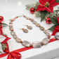 Exciting Natural Red Spot Stone and Red Aventurine Semi-precious, One-of-a-Kind Necklace Set- handcrafted by Artistry Jewelry