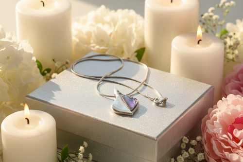 Lovely Paua Leaf Necklace-B