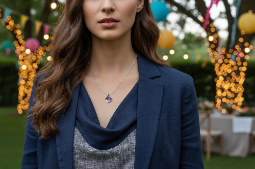 Lovely Paua Leaf Necklace-B
